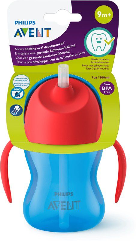 Philips Avent Straw Cup 200ml - Red & Blue  (Red, Blue)