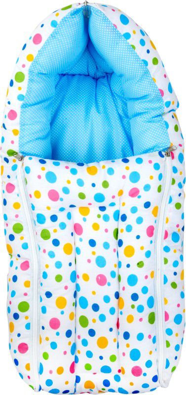 BABY KINGDOM Infant Baby Sleeping Bag Blanket Wrapper (0-6 Months) Standard Crib  (Fabric, Blue Circle)
