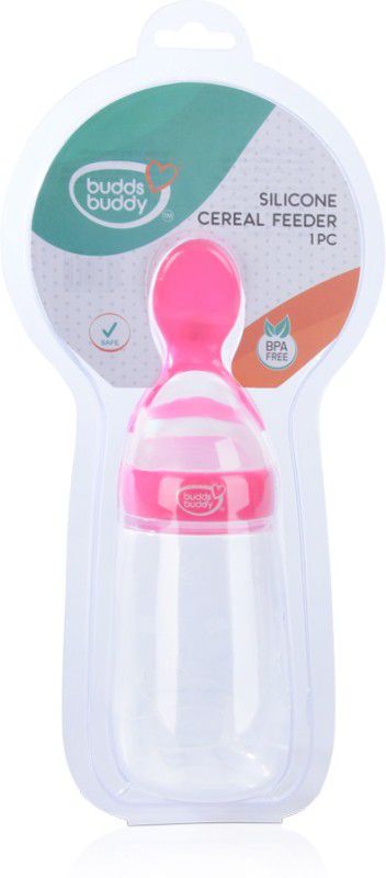 Buddsbuddy Silicone Cereal Feeder 1pc BB7078,Pink - Silicone  (Pink)