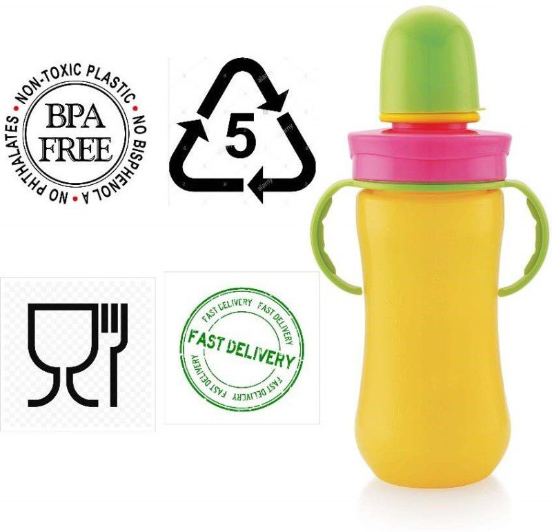 rushabh collections liza Bunny Baby Sipper 1 Spill-Proof Silicon Nipple Sippy Cups for Baby YELLOW  (Yellow)
