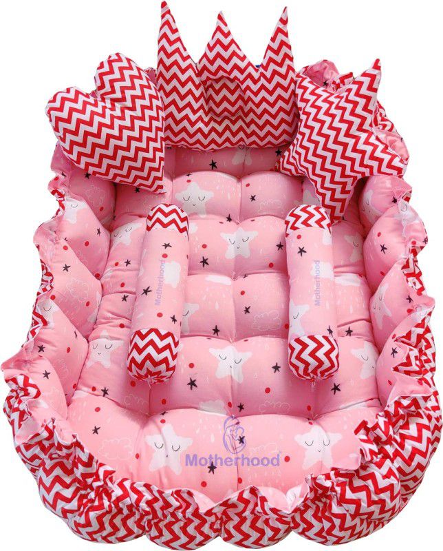 Motherhood Cotton Baby Bed Sized Bedding Set  (Pink)