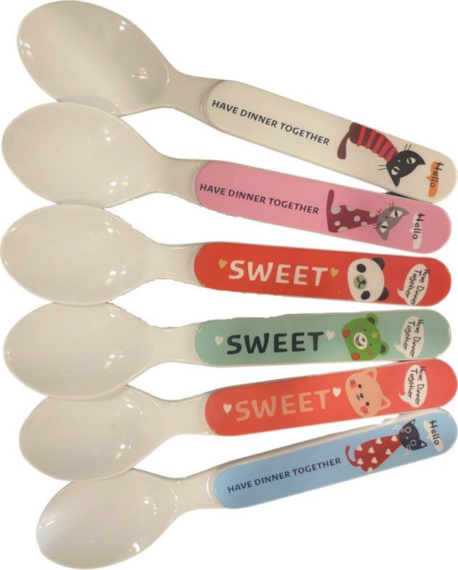 Little Warriors Set of 6 Spoon Set,BPA-Free Non Toxic for Kids/Babies - Borosilicate  (Multicolor)