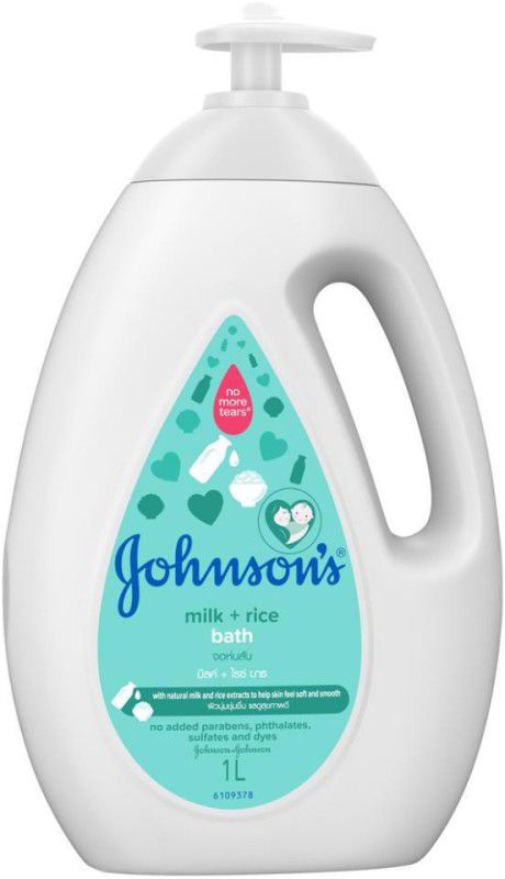 JOHNSON Milk & Rice Body Wash Bath with NO Parabens, Phalates, Sulfates or Dyes  (1000 ml)