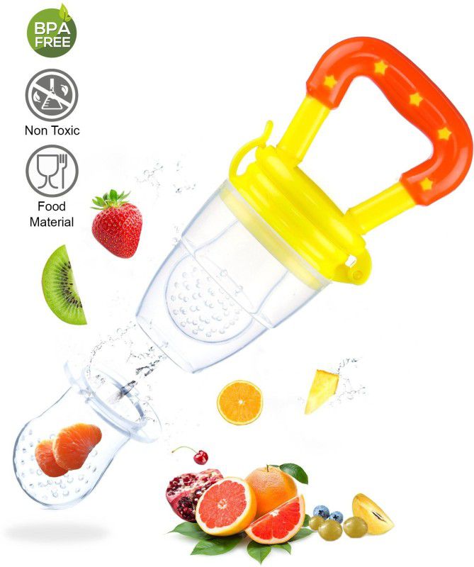 kistapo Food/Fruit Nibbler with Extra Mesh, Soft Pacifier/Feeder, Teether For Baby Feeder  (Yellow)
