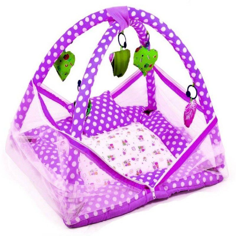 Chote Janab Cotton Infants Washable Bedding Set Mosquito Net  (Purple, Tent)