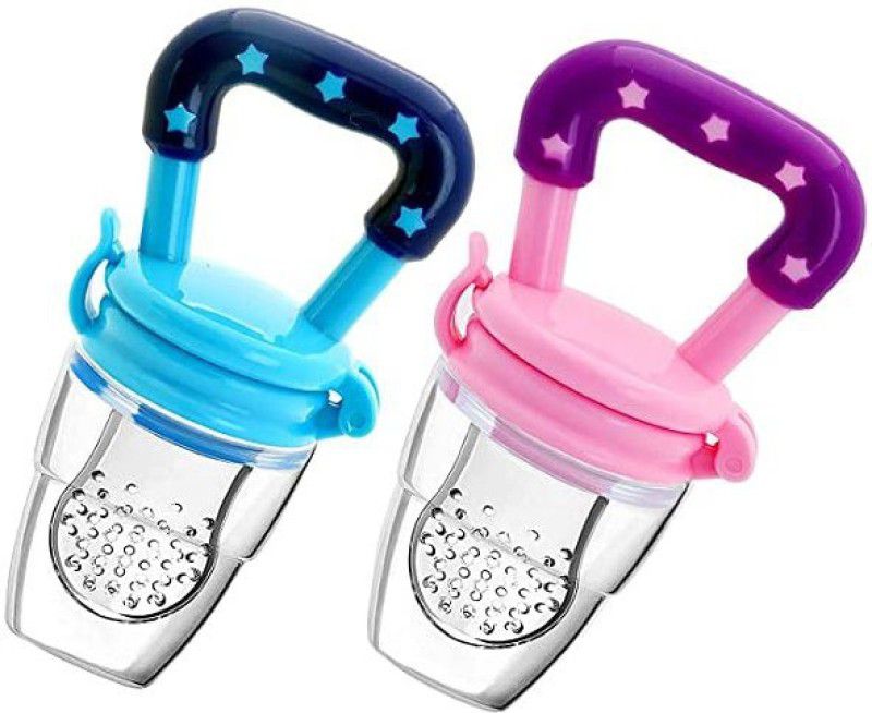 kistapo Food/Fruit Nibbler with Extra Mesh, Soft Pacifier/Feeder, Teether For Baby Feeder  (Blue, Pink)