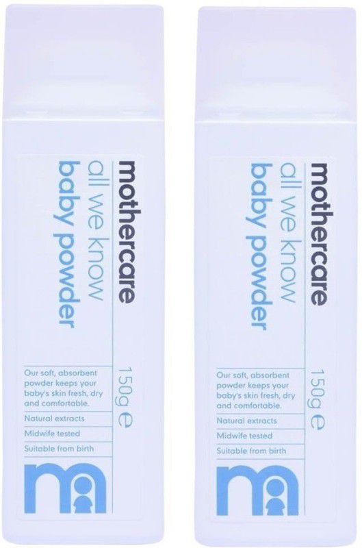 Mothercare All We Know Baby Powder 150g, X 2 300g  (2 x 150 g)