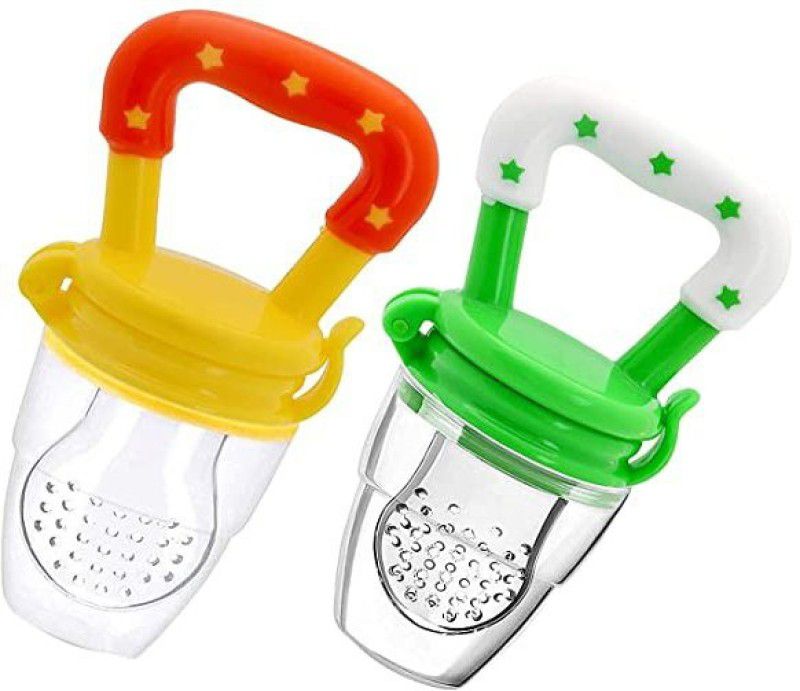 kistapo Food/Fruit Nibbler with Extra Mesh, Soft Pacifier/Feeder, Teether For Baby Feeder  (Yellow, Green)