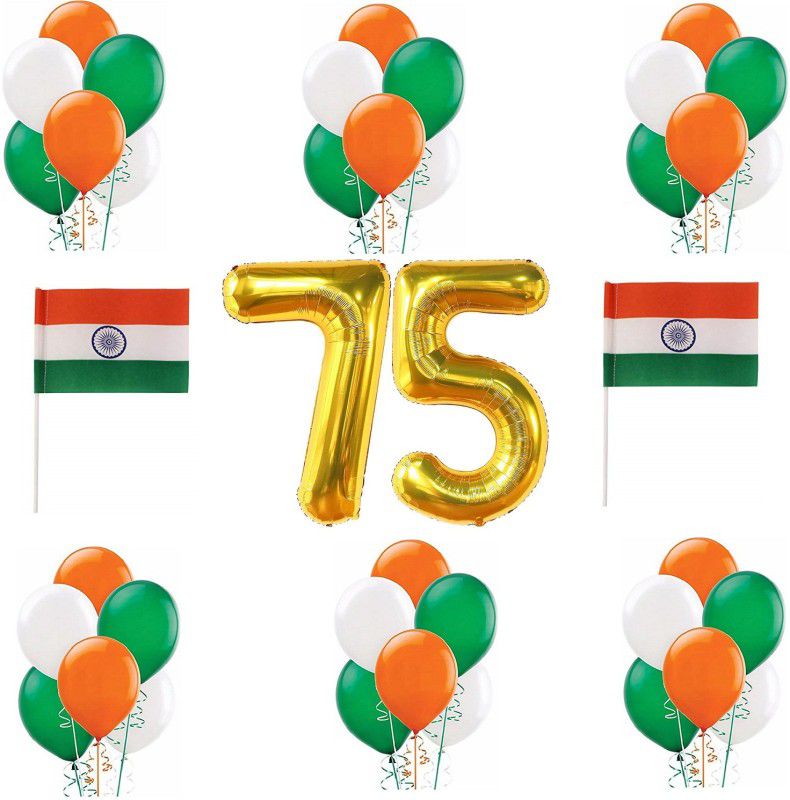 Tiank Innovation Balloon for Independence day Balloon for 15 August Decoration  (Set of 124)