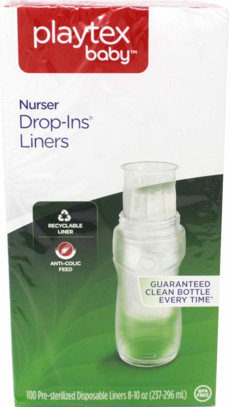 Playtex Baby Nurser Drop-Ins Baby Bottle Disposable Liners,100 count - 296 ml  (Clear)