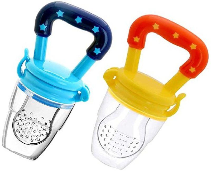 kistapo Food/Fruit Nibbler with Extra Mesh, Soft Pacifier/Feeder, Teether For Baby Feeder  (Blue, Yellow)