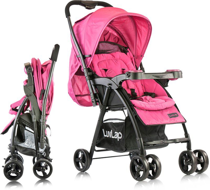 LuvLap Joy Stroller/Pram, Compact & Easy Fold, for Newborn Baby/Kids, 0-3 Years, Stroller  (3, Purple)