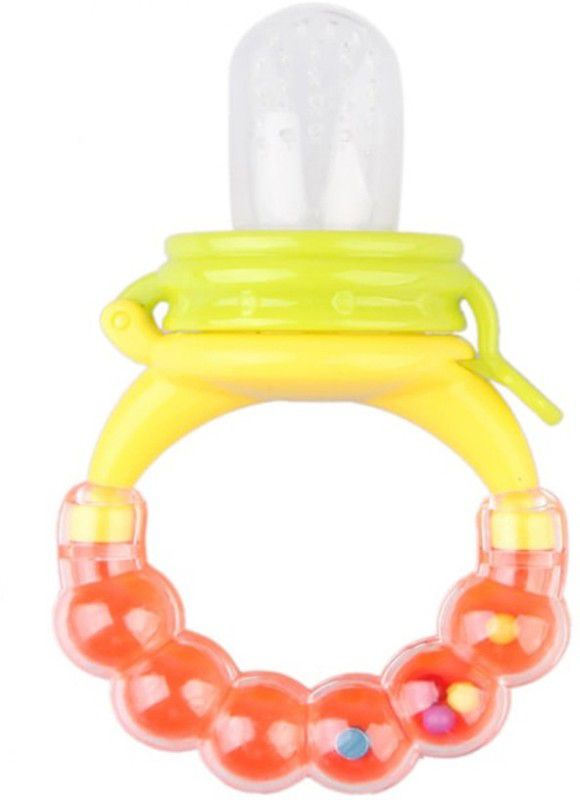Futaba Baby Teething Pacifier with Bell - Orange - Large Teether and Feeder  (Orange)