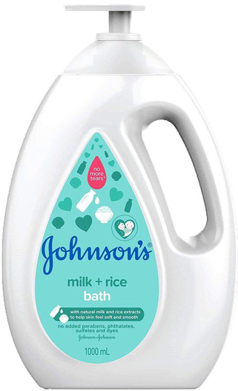 JOHNSON'S & Johnson Baby Bath ( Imported) Milk + Rice , With Natural Milk and Rice Extracts to help Skin feel Soft and Smooth  (1000 ml)