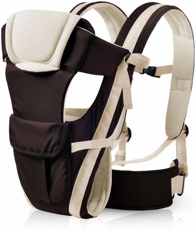 Mopslik High Quality Ergonomic Adjustable 4 in in Multi-Function Baby Carrier/Bag Baby Carrier  (Brown, Front Carry facing in)