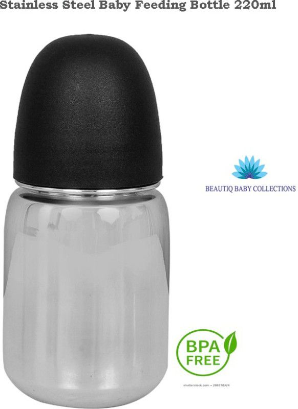 Beautiq Baby Collections Stainless Steel Baby Feeding Bottle 220ml with High Grade - 220 ml  (Silver)