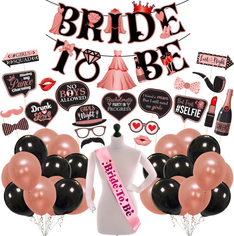 ZYOZI Bachelorette Party Decorations Kit, Bridal Shower Party Supplies & Engagement  (Set of 47)