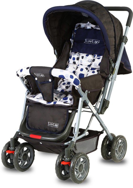 LuvLap Sunshine Stroller/Pram, Easy Fold, for Newborn Baby/Kids, 0-3 Years, Stroller  (3, Navy Blue)