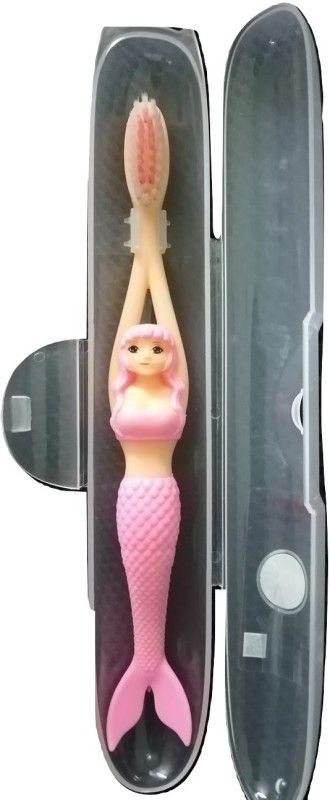 Dios Mermaid Soft Brussels Toothbrush For Kids ( Pink ) Extra Soft Toothbrush