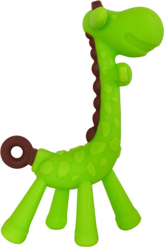 Minifellas Giraffe Silicon Teether Teether  (Green)