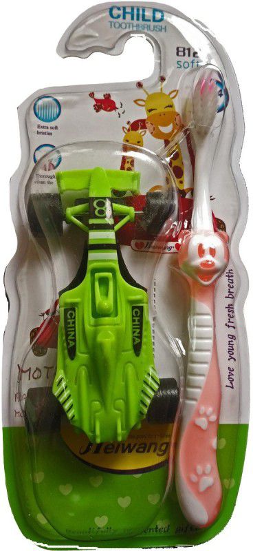 Dios Soft Brussels Kids Toothbrush with Toy ( Age 2-6 Years) Extra Soft Toothbrush
