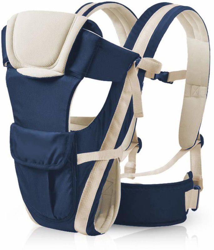 Mopslik High Quality Ergonomic Adjustable 4 in in Multi-Function Baby Carrier/Bag Baby Carrier  (Navy Blue, Front Carry facing in)