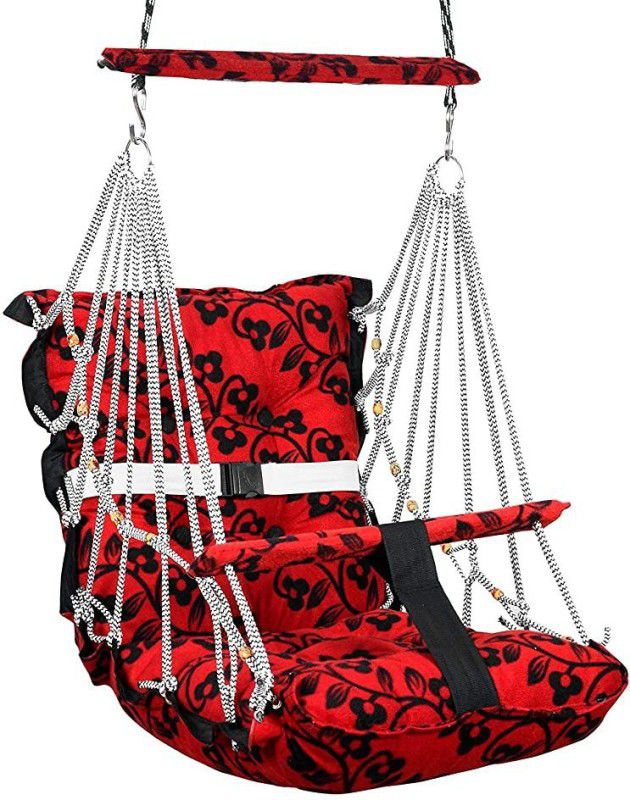 Shivdra traders Cotton Swing Chair for Baby's Folding and Washable1-6 Years with Belt Bouncer  (Red)