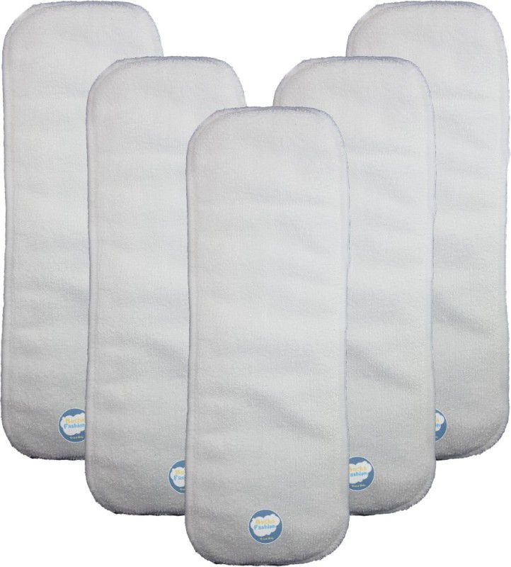 BACHA FASHION Natural Micro Fiber Cotton Baby Cloth Diaper Insert -Pack of 5 (Size -M)