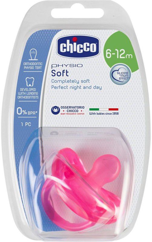 Chicco Soother Ph.Soft Pink Sil 6-12M 1Pc B Soother  (Pink)