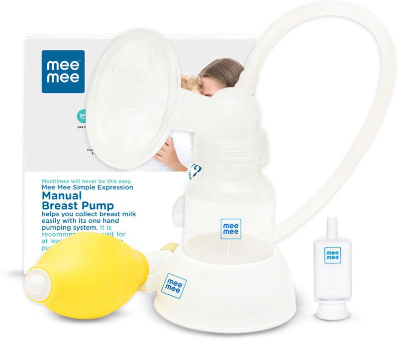 MeeMee Breast Pump With Feeding Bottle Set - Manual  (White)