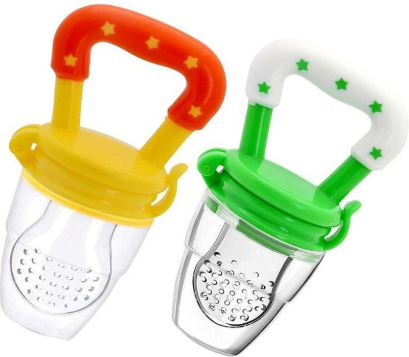 Shrinath Enterprises Baby Food Feeder & Soother Green & Yellow Teether and Feeder  (Yellow-White, Green-White)