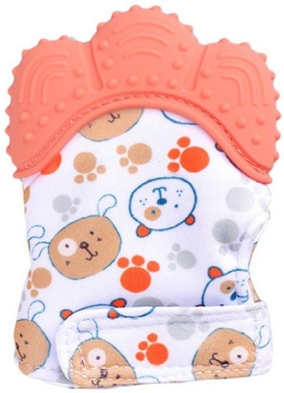 Futaba Newborn Baby Silicone Teething Mitten Glove -Orange Teether  (Orange)