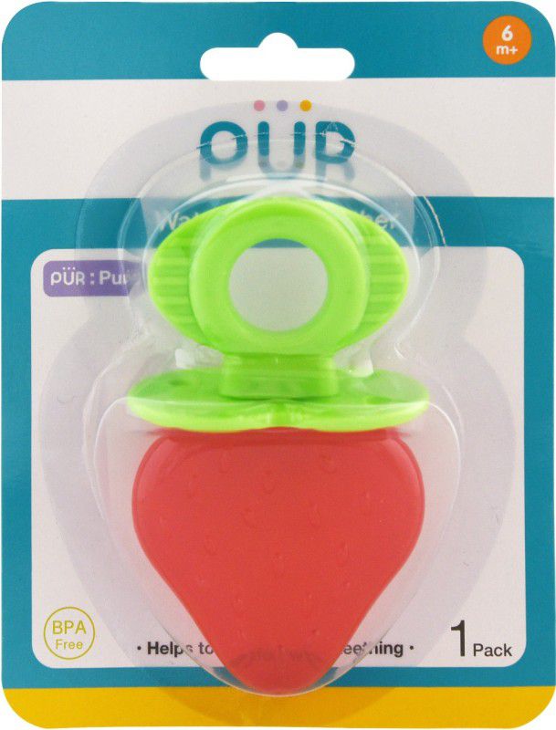 PUR Water Filled Teether - Strawberry Fruit Teether  (Red)