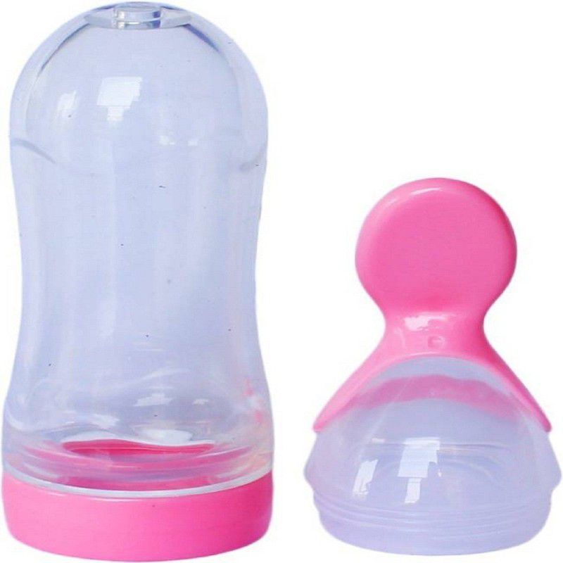 Chote Janab Baby Squeezy Food Grade Silicone Spoon Bottle Feeder - Silicone  (Pink)