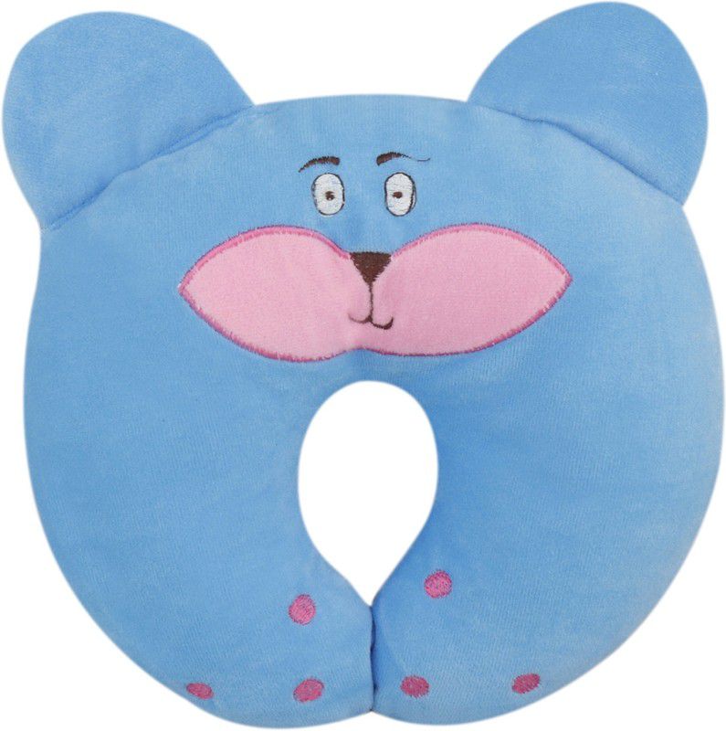 FABLITTLE Polyester Fibre Animals Baby Pillow Pack of 1  (Light Blue)