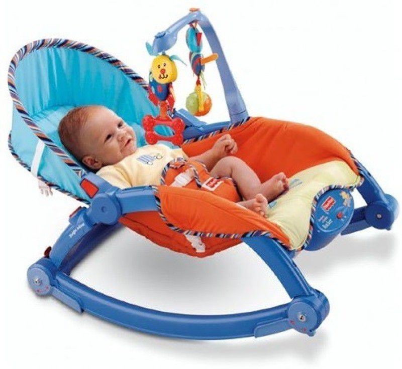 The Flyer's Bay Fiddle Diddle Newborn to Toddler Portable Baby Chair Cum Rocker Rocker  (Blue)