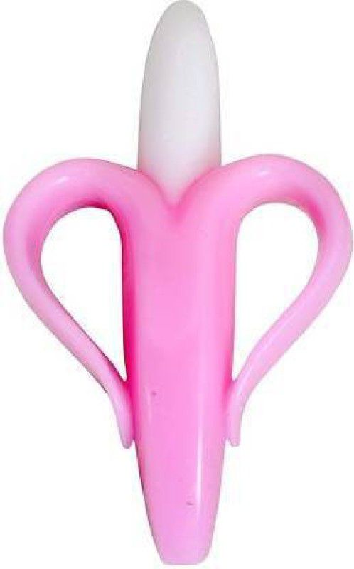 Rubela Baby Banana Training Toothbrush and Teether (Pink) Teether  (Pink)