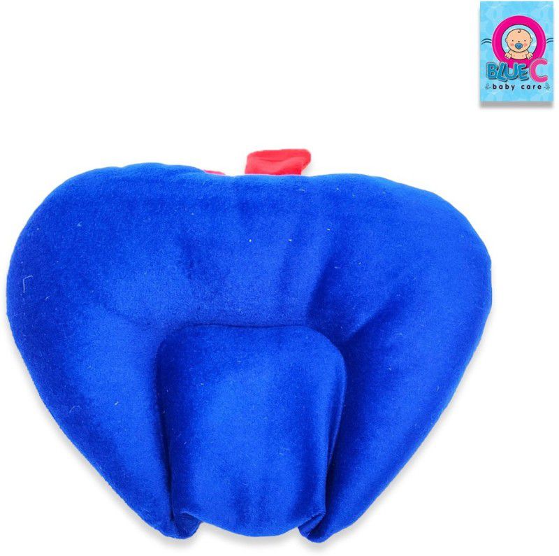My Little Champ Polyester Fibre, Mustard Seeds Solid Baby Pillow Pack of 1  (BLUE APPLE)