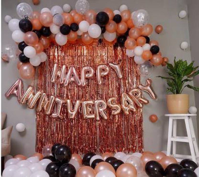RRW Happy Anniversary Balloon Decorations Kit Decorations Combo Set (pack of 53)  (Set of 53)