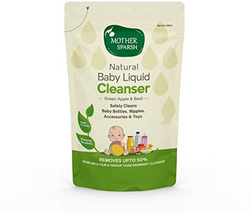 Mother Sparsh Natural Baby Liquid Cleanser (Powered by Plants) Cleanser for Baby Bottles, Nipples, Accessories and Toys, Refill Pack (500ml) Multi-Fragrance Liquid Detergent  (500 ml)