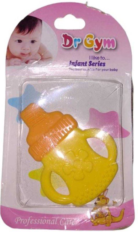 FastFocus Flexible Silicone Fruit Shape Teether Baby's BPA-Free Teether  (Yellow, Orange)
