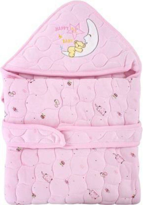 Bambino Cotton Wrapper for New Born Baby Premium Hooded Blanket for Babies with Belt Sleeping Bag