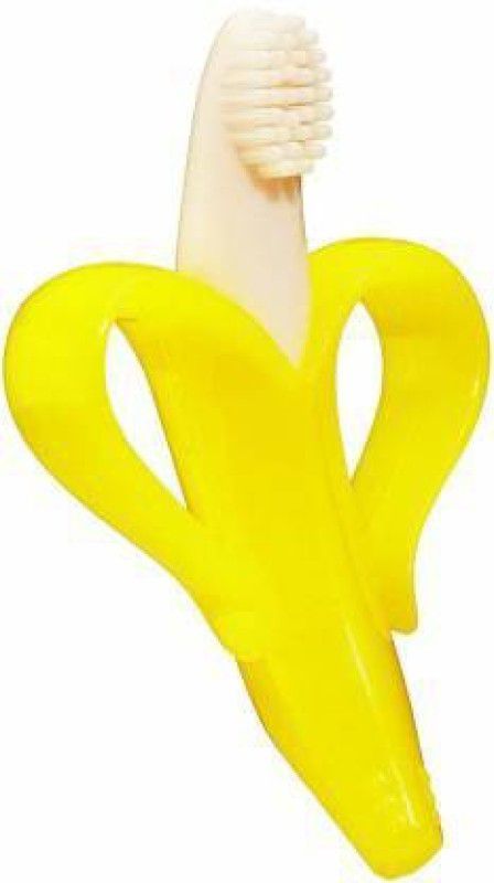 Rubela Baby Banana Training Toothbrush and Teether (Yellow) Teether  (Yellow)