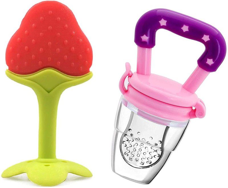 ss enter Natural Organic Nipple Teethers and Fruit Nibbler Feeder for Newborn Babies Teether and Feeder  (Multicolor)