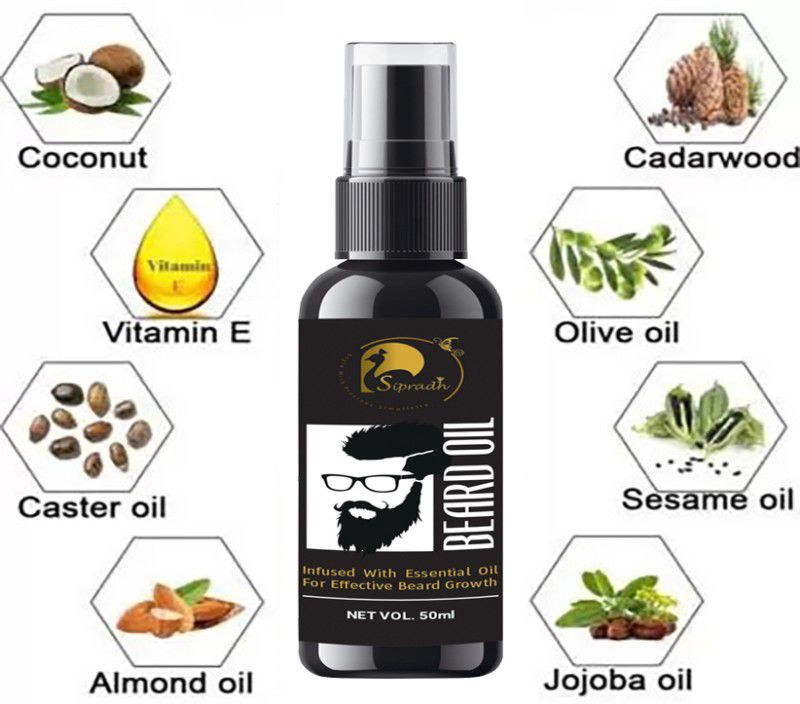 Sipradh Beard and Hair Growth Oil 50ml Beard growth oil for men Hair growth oil for men Hair Oil  (50 ml)
