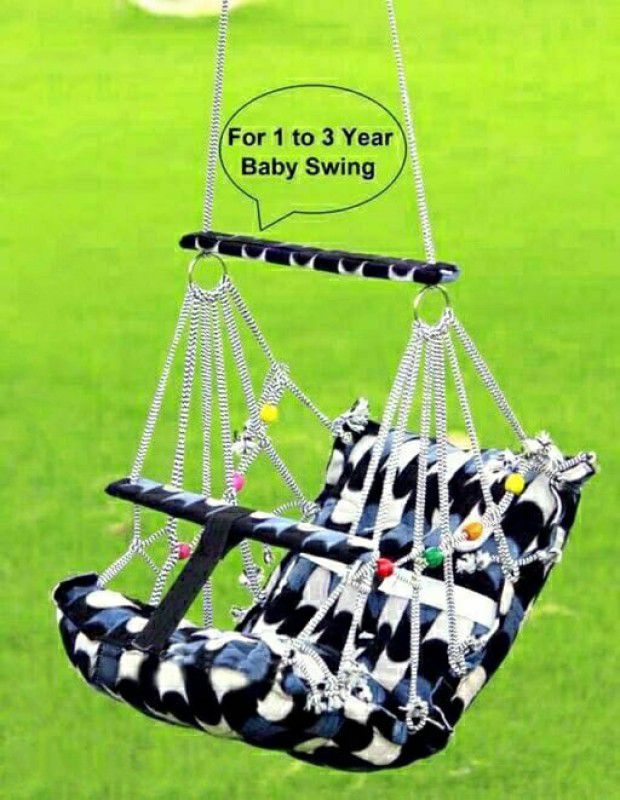 shreeko Cotton Swing Chair Jhula for Kids Baby Jhula folding and Washable jhula Swings  (Multicolor)