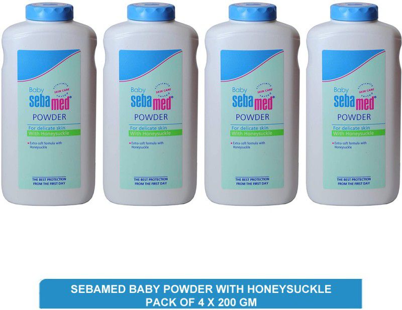 Sebamed baby powder with honeysuckle - keep the baby's delicate skin healthy and soft(pack of 4)200g  (4 x 200 g)