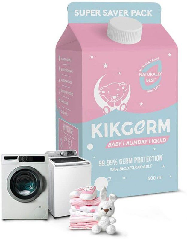 Kikgerm 100% Natural BABY Plant Based Power | Gentle & Safe | Blossom Liquid Detergent  (500 ml)