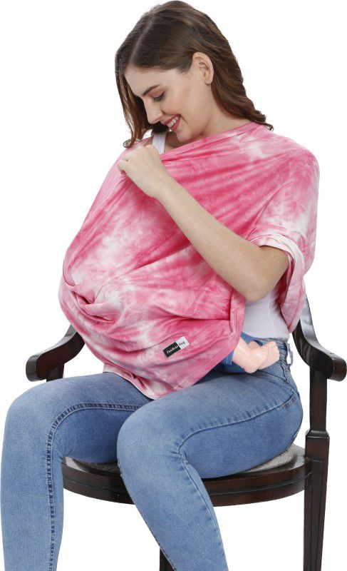 Feather Hug 360° Nursing Cover for Breastfeeding, Scarf, Breathable, Babysitting Feeding Cloak  (Pink, White)