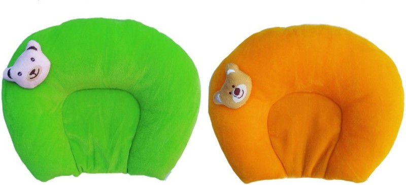 Mega Style Mustard Seeds Solid Baby Pillow Pack of 2  (Multicolor)